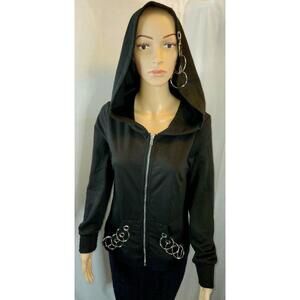 Dressfo hoodie Black with metal rings